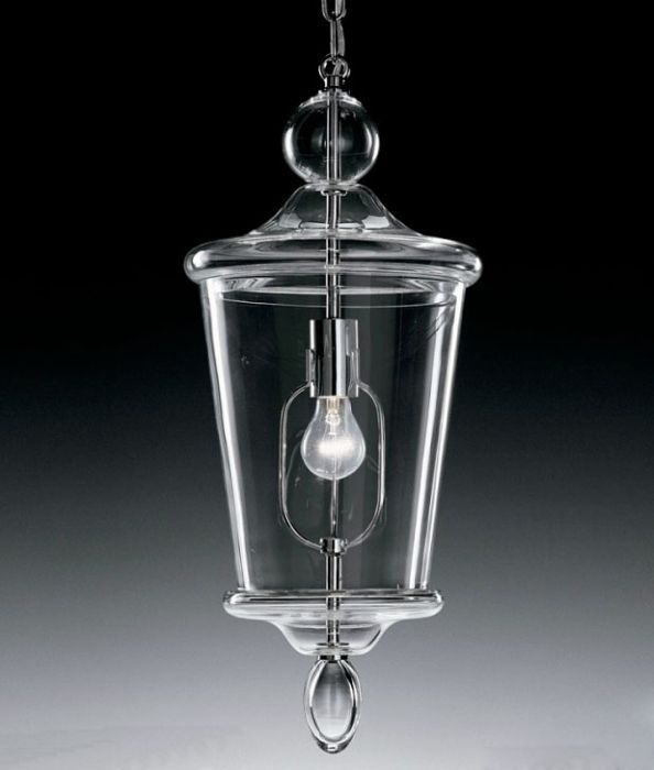 Murano Glass Ceiling Lantern Clear Venetian Glass Ceiling Light