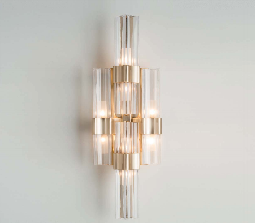 Modern Gold High End Italian Wall Light With Crystal Shades 1231