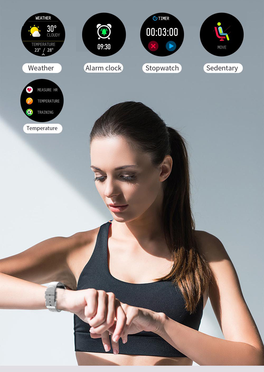 COLMI V23 Pro Women Temperature Smart Watch Full Touch Fitness Tracker IP67 Waterproof Blood Pressure Men Smartwatch
