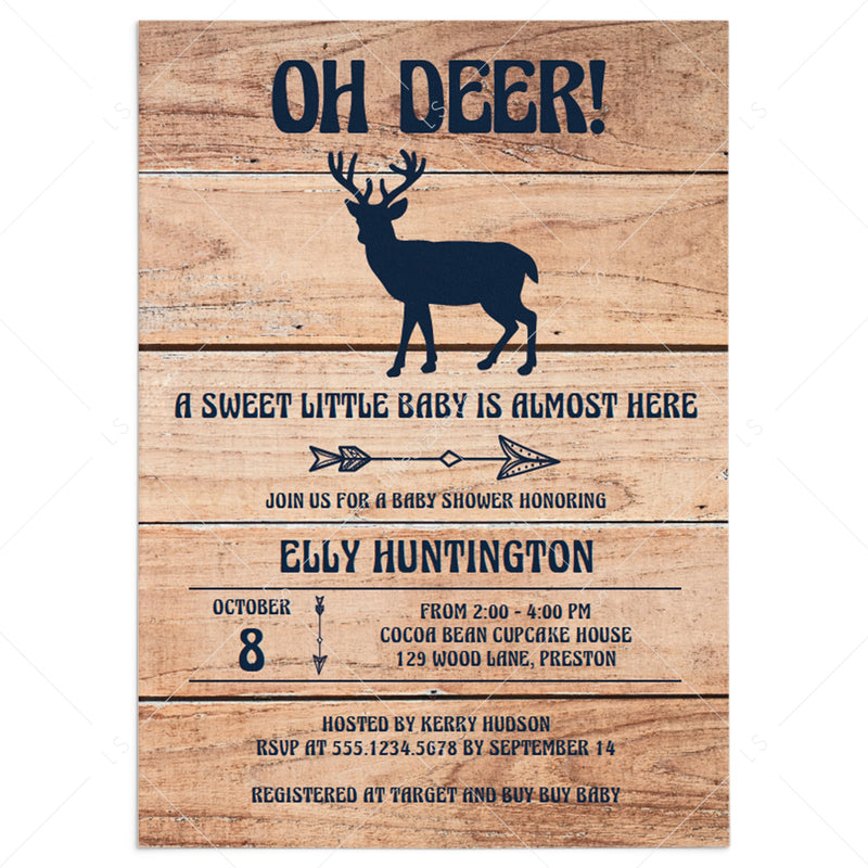 Oh Deer A Sweet Little Baby Is Almost Here Baby Shower Invitation Template Littlesizzle