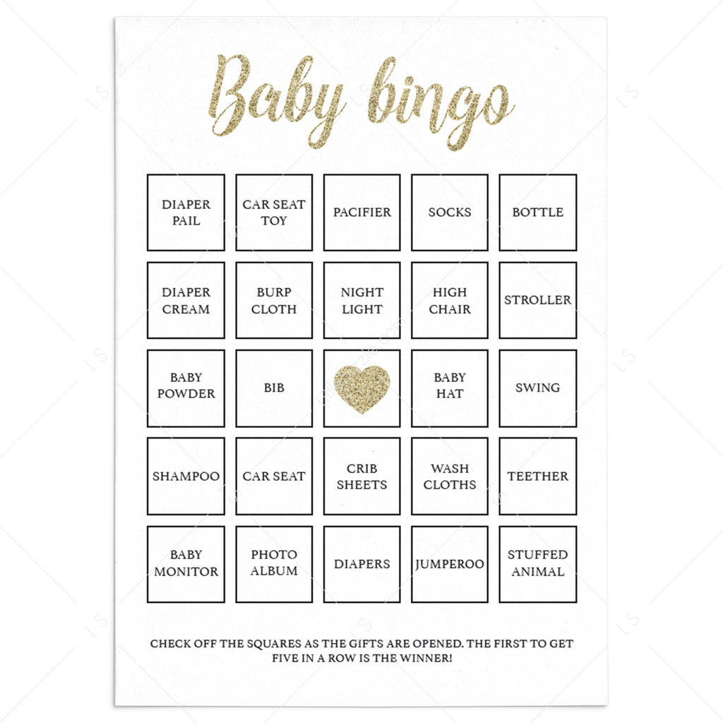 baby shower bingo blank free printable