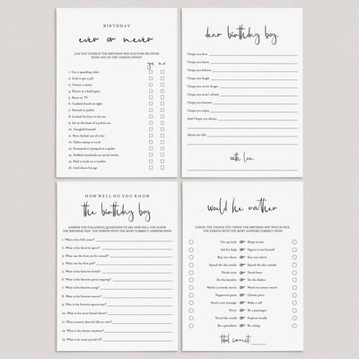 How Well Do You Know The Birthday Boy Printable | Adult Birthday Games ...