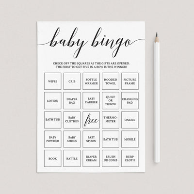 blank bingo cards baby shower