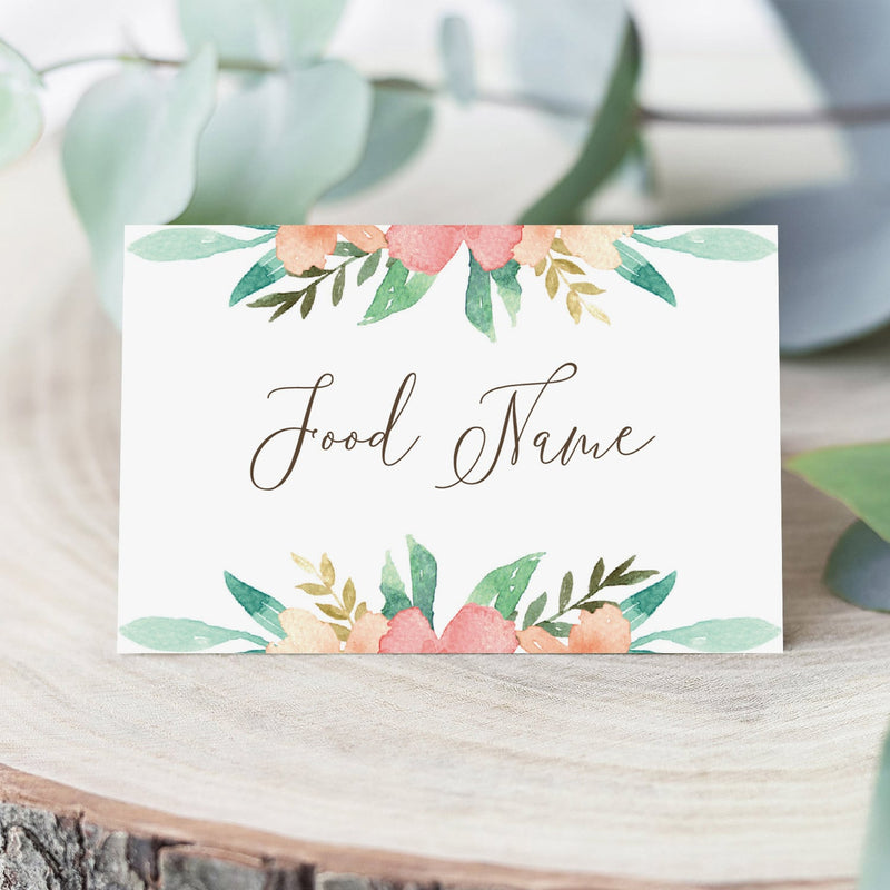Printable Food Cards Editable PDF Templates Instant download