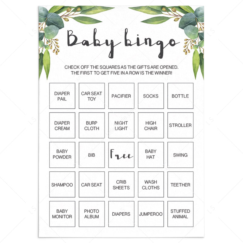 Free printable baby shower bingo card generator