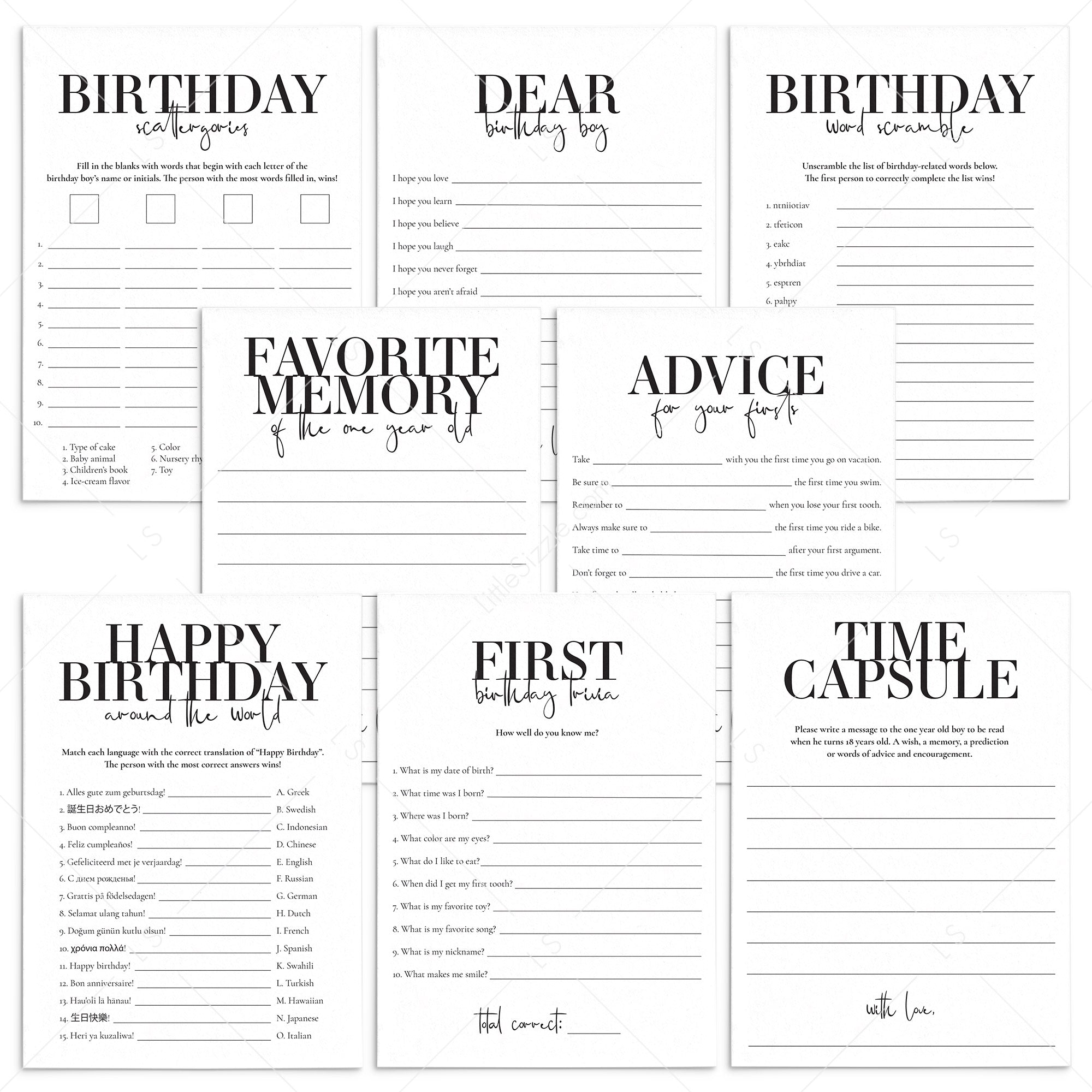 Boy 1st Birthday Party Games And Activities Printable First Birthday Ideas Littlesizzle