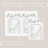 Unique Baby Shower Games Bundle with Green Olive Branches