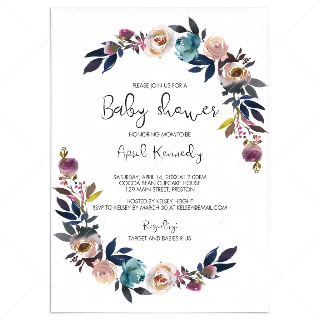 Bohemian Baby Shower Invitation Template Instant Download Littlesizzle