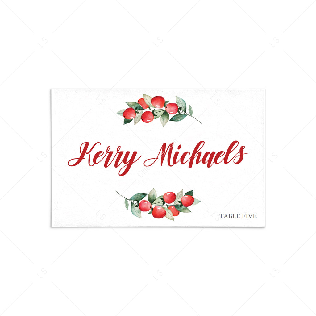 Christmas Dinner Party Place Cards Template In Michaels Place Card Template