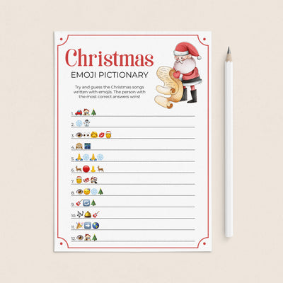 Christmas Emoji Pictionary Printables | DIY Christmas Games – LittleSizzle