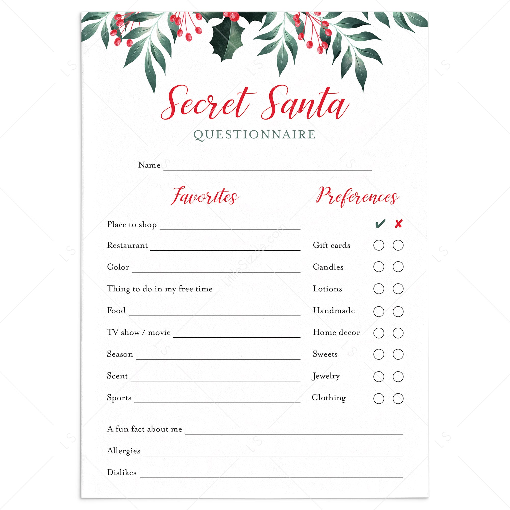 secret-santa-questionnaire-for-gift-exchange-printable