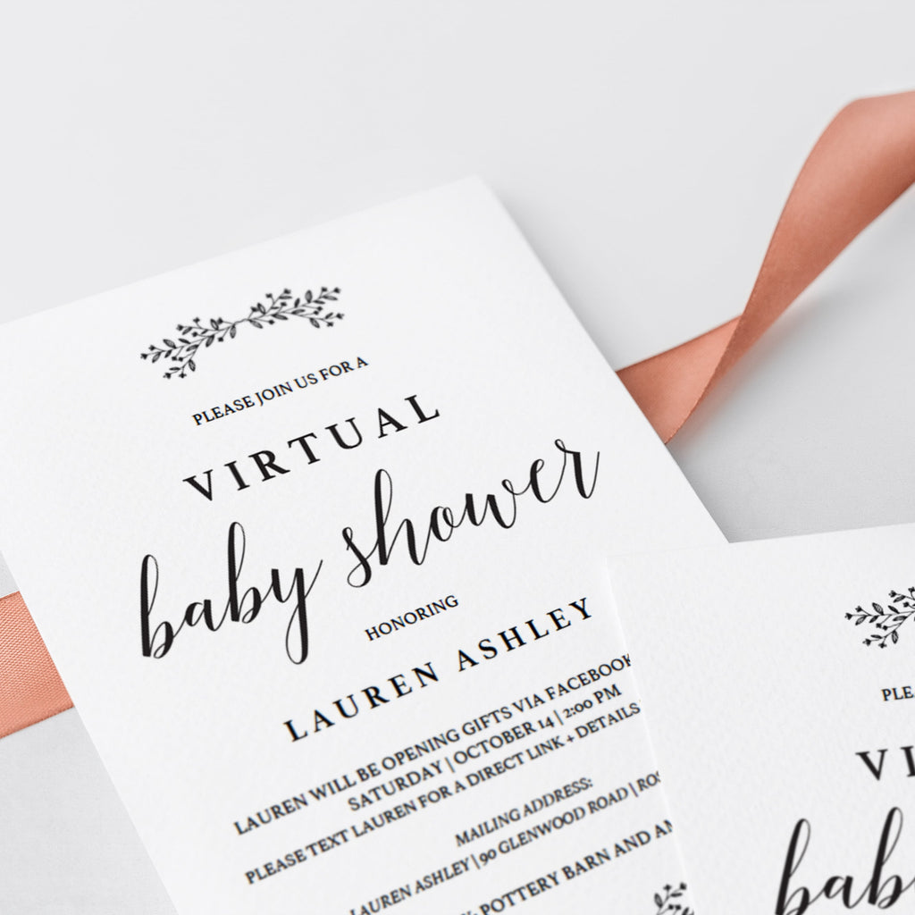 virtual baby shower invitations