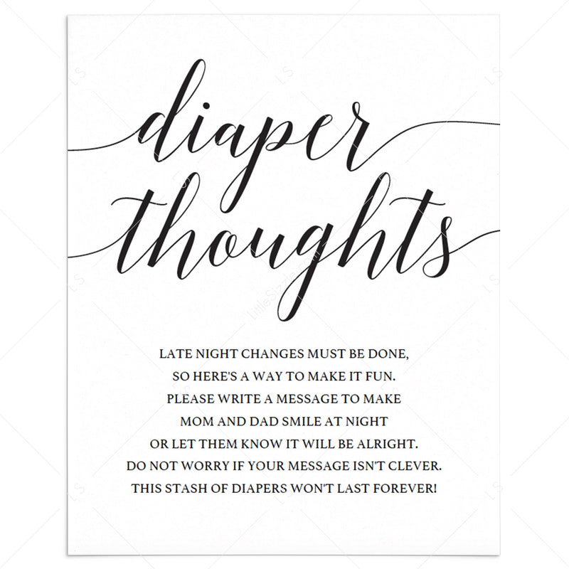 Diaper Thoughts Free Printable