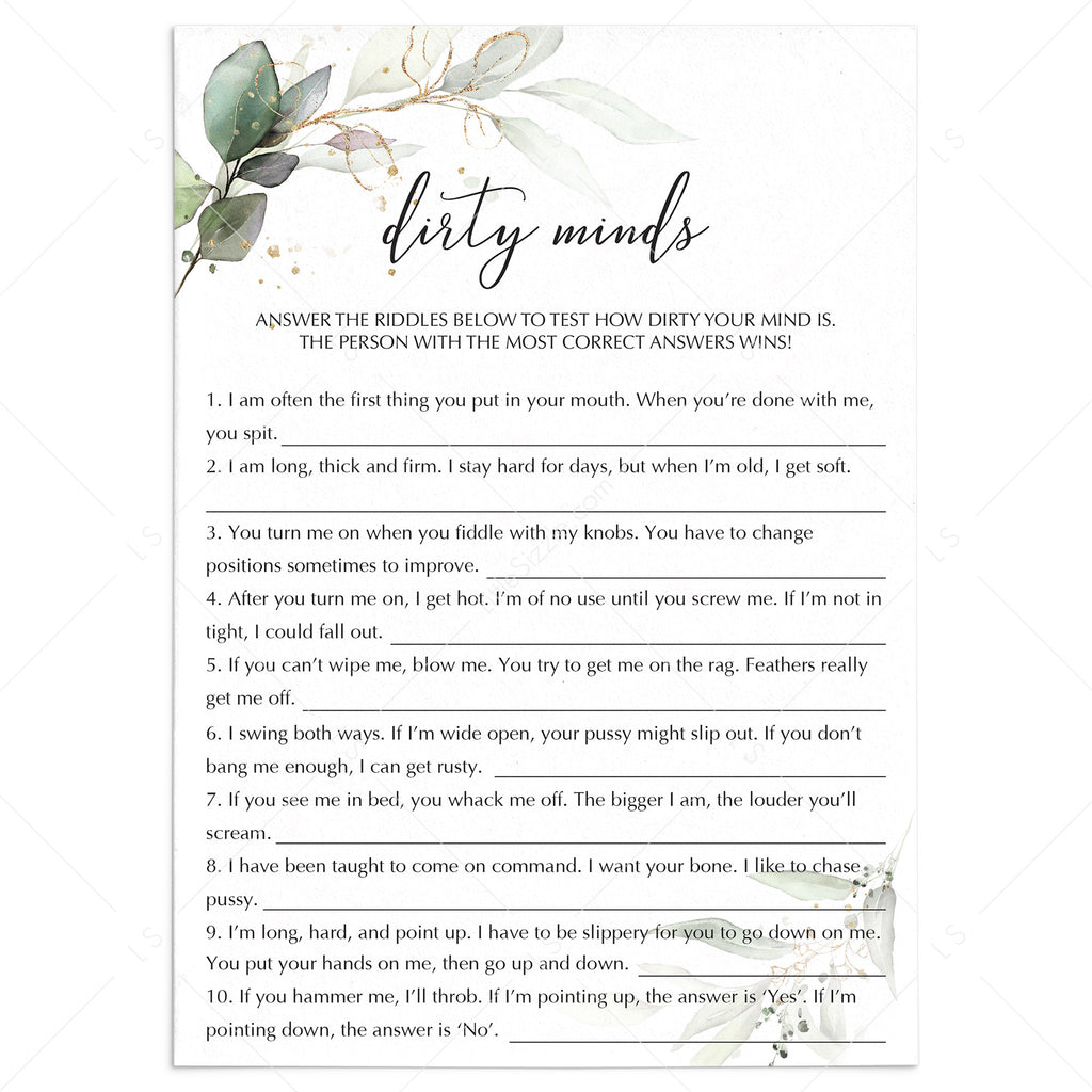 Free Printable Dirty Minds Game Printable Templates