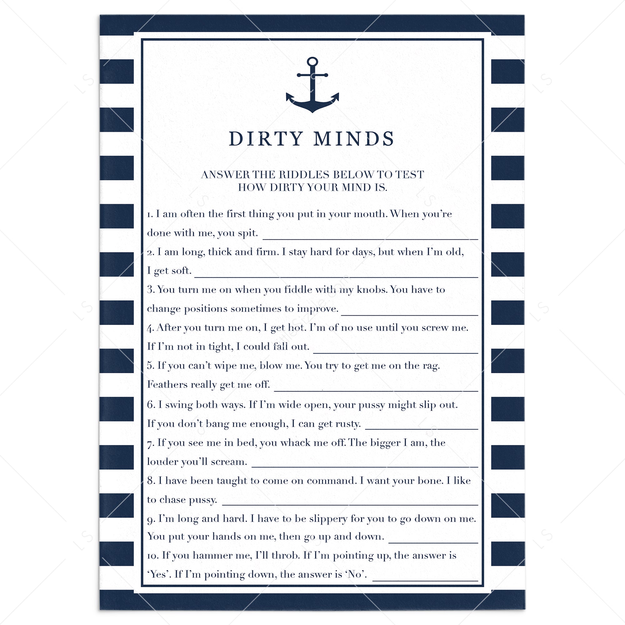 printable dirty minds game nautical theme let s get nauti littlesizzle