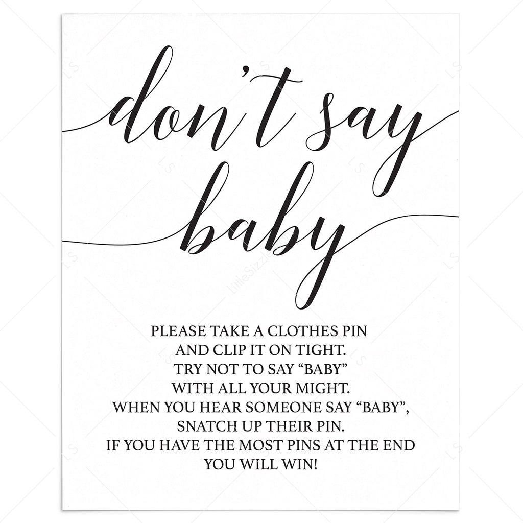 Template Shh Don T Say Baby Free Printable