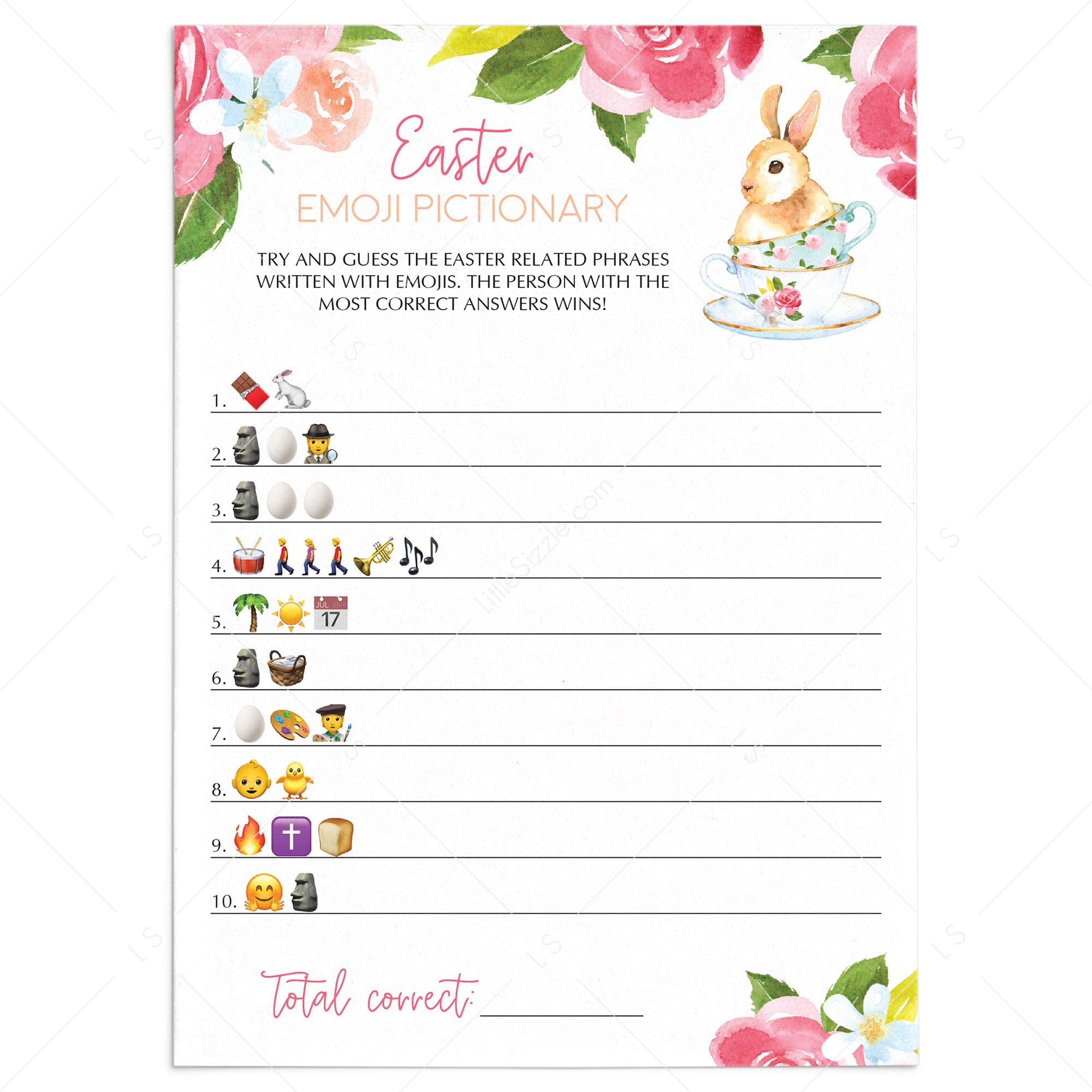 easter game for family easter emoji pictionary printable virtual littlesizzle