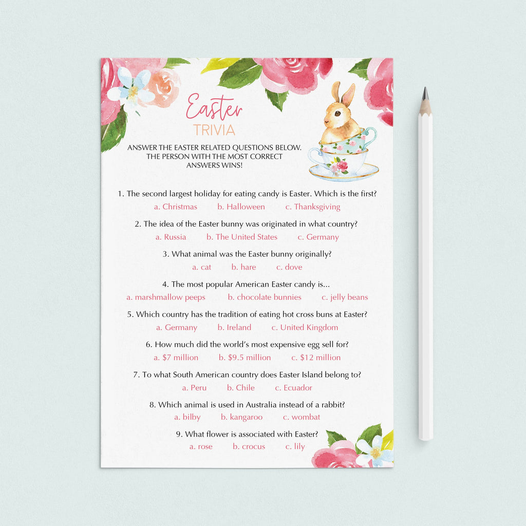 Easter Trivia Game To Print Or Play Online Easter Trivia Templates Littlesizzle