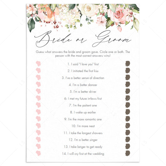 Floral Bridal Shower Games Bundle Pack Editable Instant 