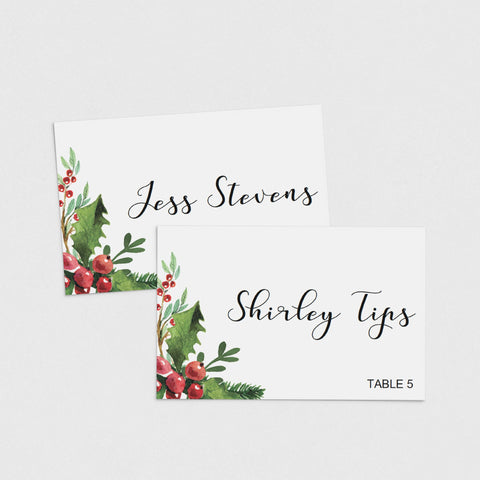 Christmas Table Decor printable Place Card Template | LittleSizzle