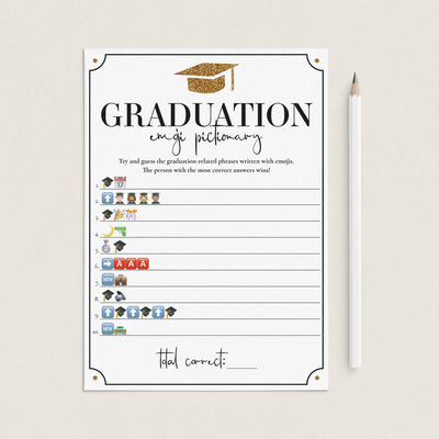 Graduation Emoji Pictionary Games with Answers Printable – LittleSizzle