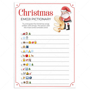 Christmas Emoji Pictionary Printables | DIY Christmas Games – LittleSizzle