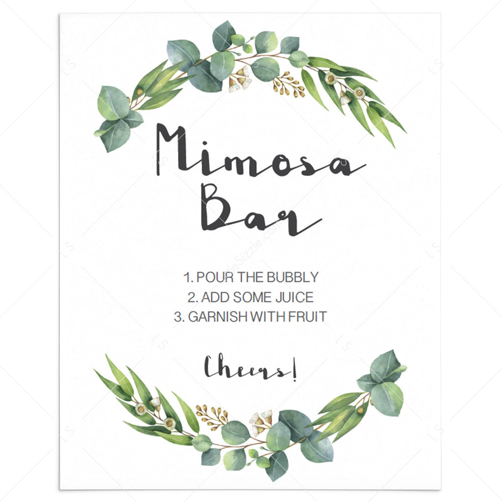 Printable Mimosa Bar Sign Template Free Printable Word Searches