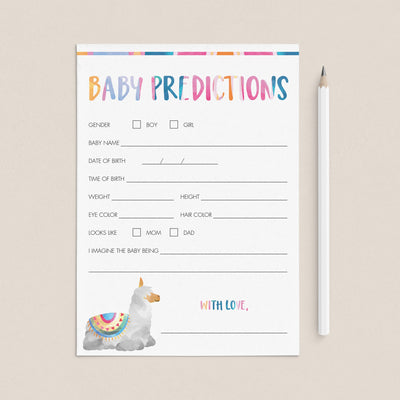 Printable Llama Baby Shower Games | Name That Baby Animal – LittleSizzle