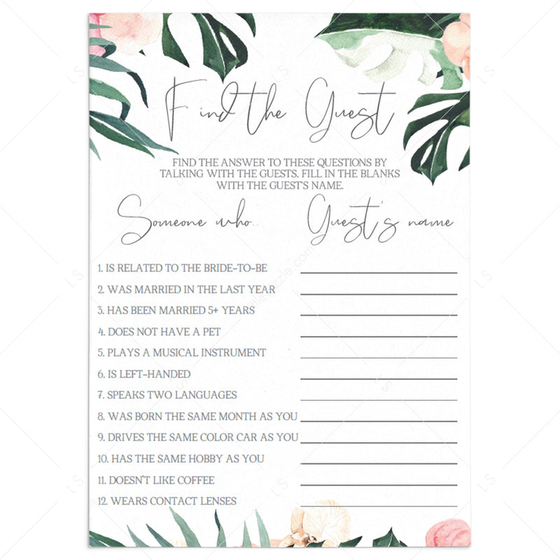 Find The Guest Game Templates Instant Download Ice Breaker Games