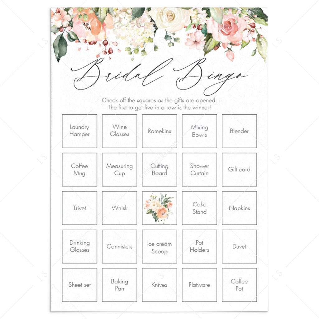Bridal Bingo Free Printable Template FREE PRINTABLE TEMPLATES