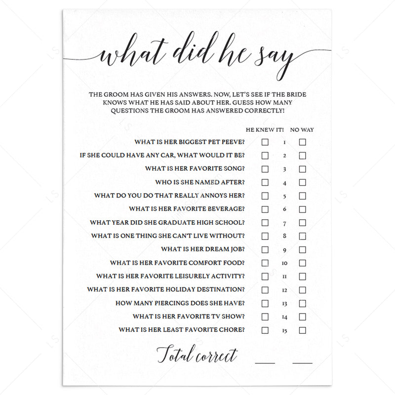 free bridal shower games templates