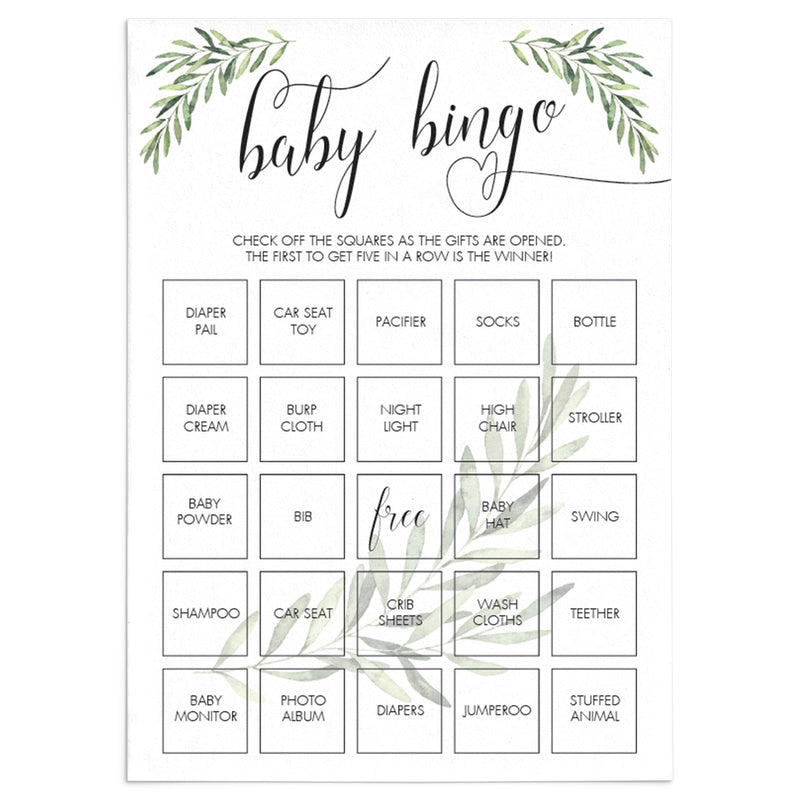 blank baby bingo cards printable