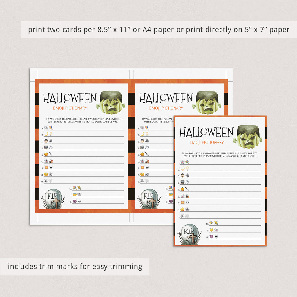 halloween emoji quiz printable instant download littlesizzle