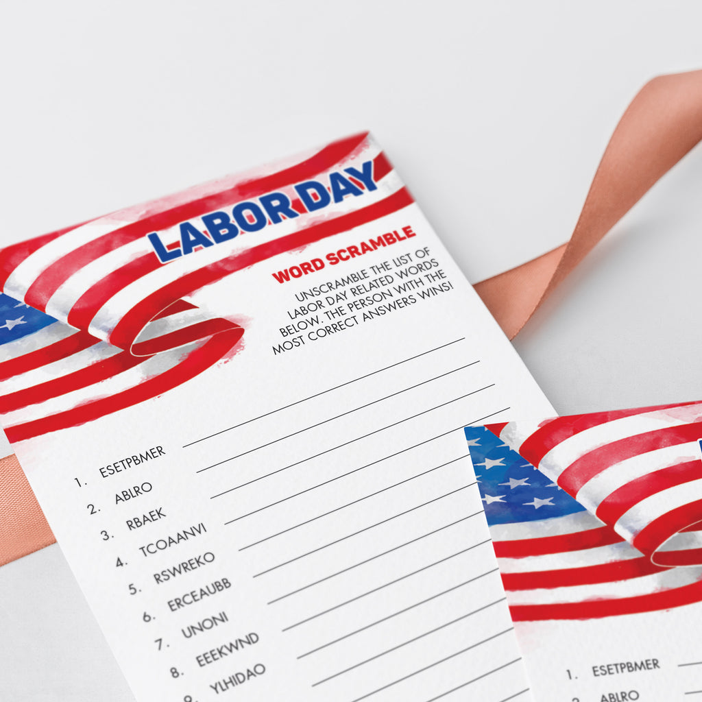 Labor Day Word Scramble Game Printable Instant Download Littlesizzle