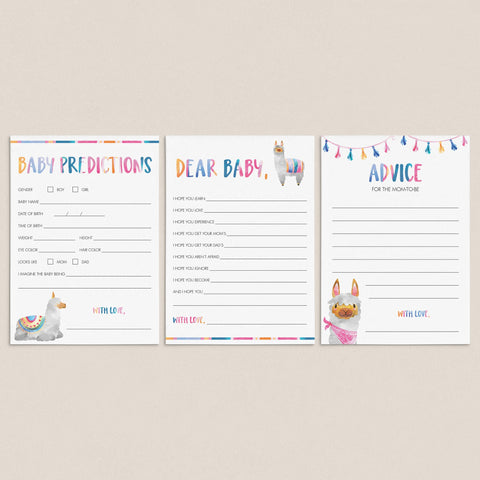 Llama Baby Shower games package printable | Instant download – LittleSizzle