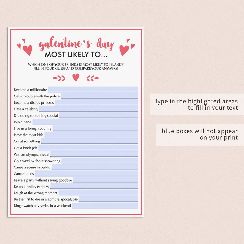 8 Fun Galentines Day Party Games | Instant Download – LittleSizzle