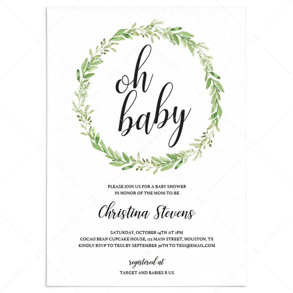 oh baby shower invitations