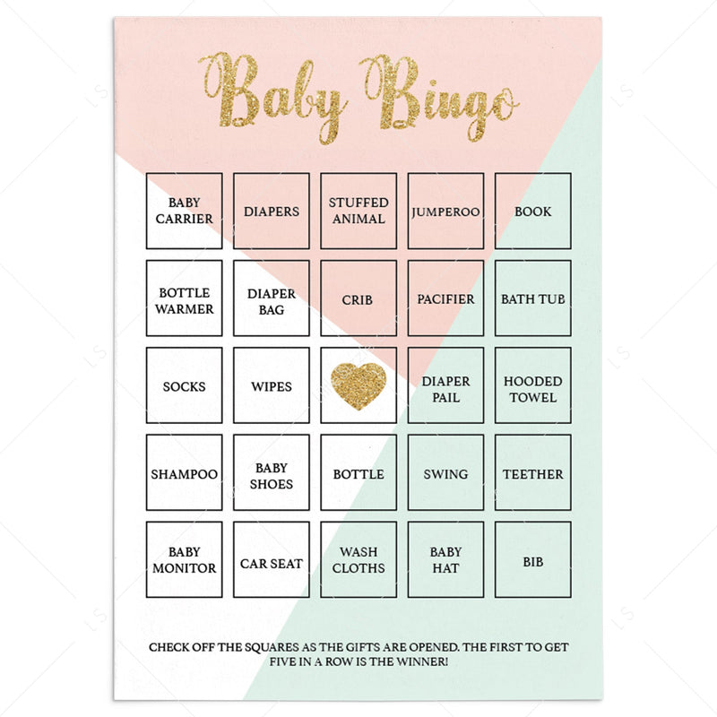 Printable Baby Bingo Games Blank Cards Prefilled And Editable PDF LittleSizzle