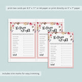 Floral baby shower game The Price is Right printable | Instant download ...