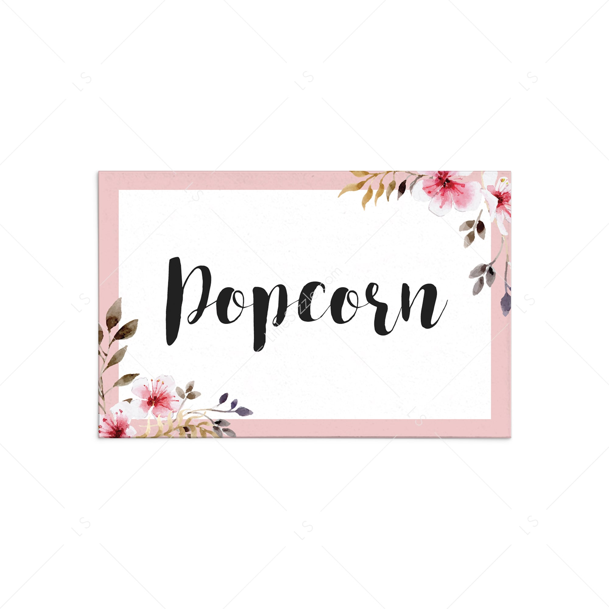 Pink Floral Food Label Cards Editable Template Instant Download Littlesizzle