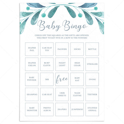 Printable Baby Bingo games, blank cards, prefilled and editable PDF ...
