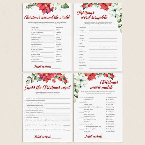 Christmas Party Games for Family Printable | Bundle of 4 – LittleSizzle