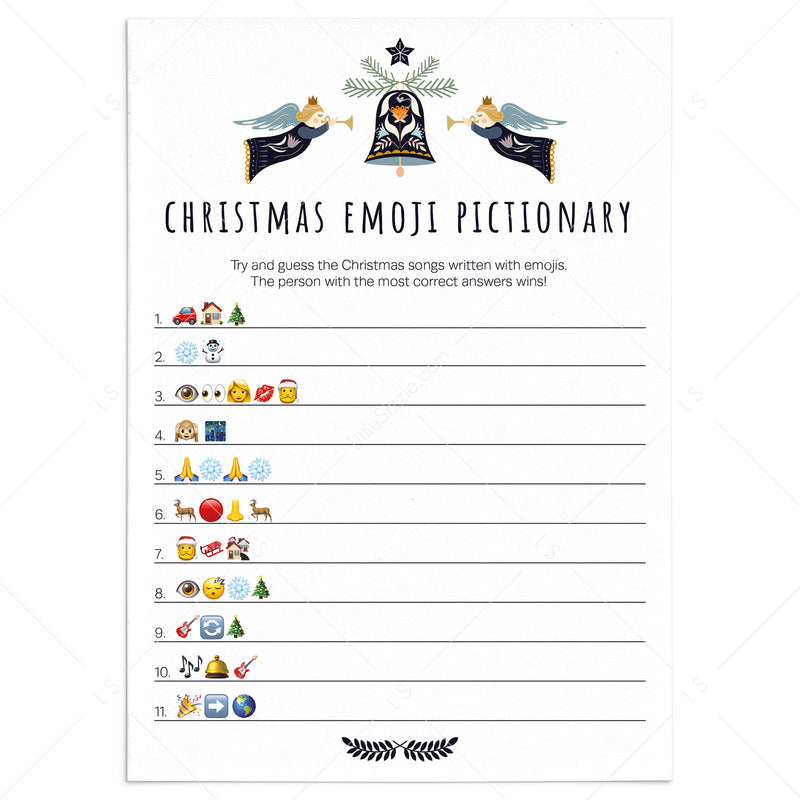 christmas emoji pictionary printables diy christmas games littlesizzle