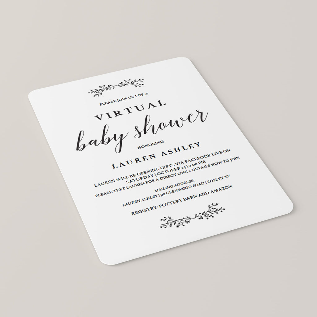 virtual baby shower invitations