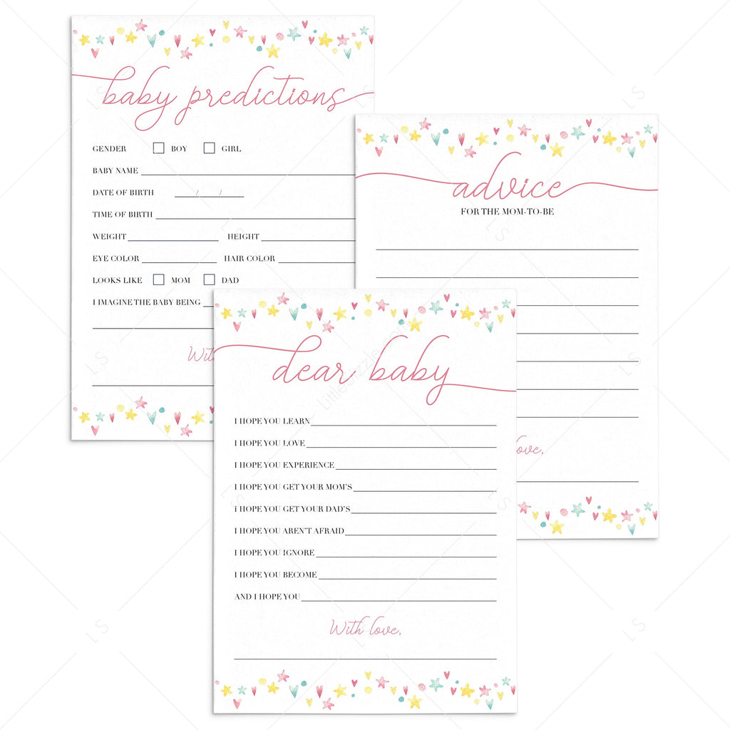 Rainbow baby shower Activity Pack printable for girls | Instant ...