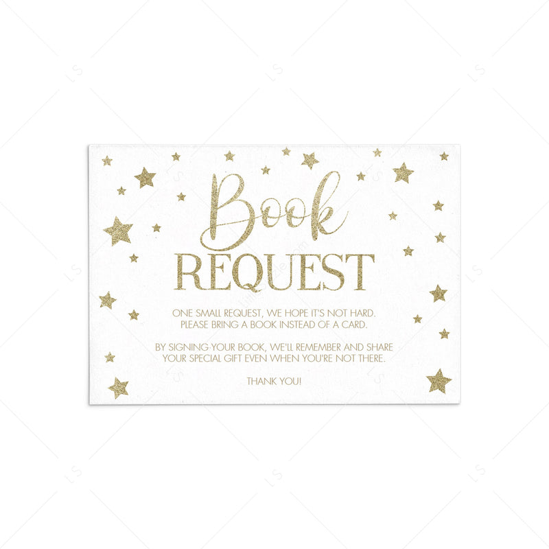 Printable Book Request Card For Little Star Baby Shower Instant Download Littlesizzle