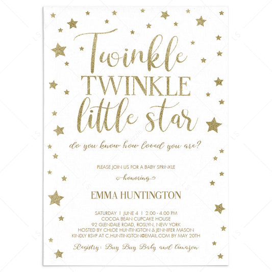 Baby shower hot sale invitations twinkle twinkle