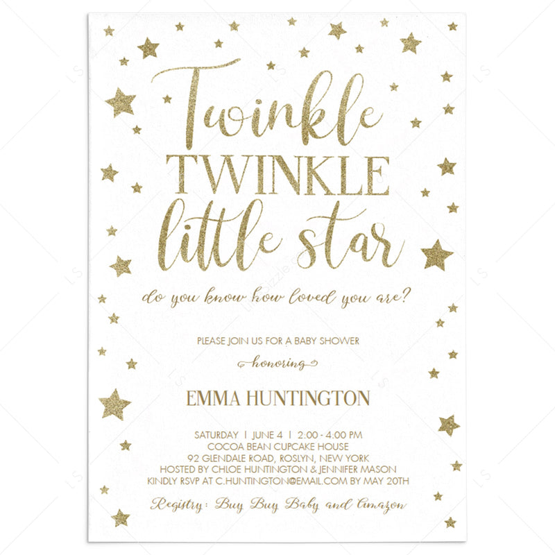 twinkle twinkle little star baby shower invitations online