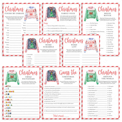 Ugly Sweater Party Games Bundle Printable | 3 Digital Christmas Games ...