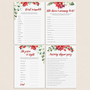 4 Holiday Baby Shower Games Printable | Instant Download – LittleSizzle